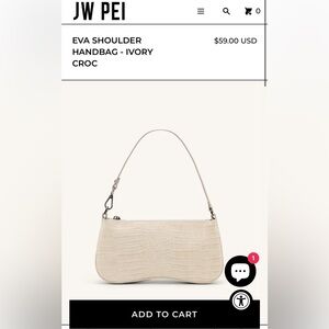 JW PEI Ivory Crocodile Shoulder Purse